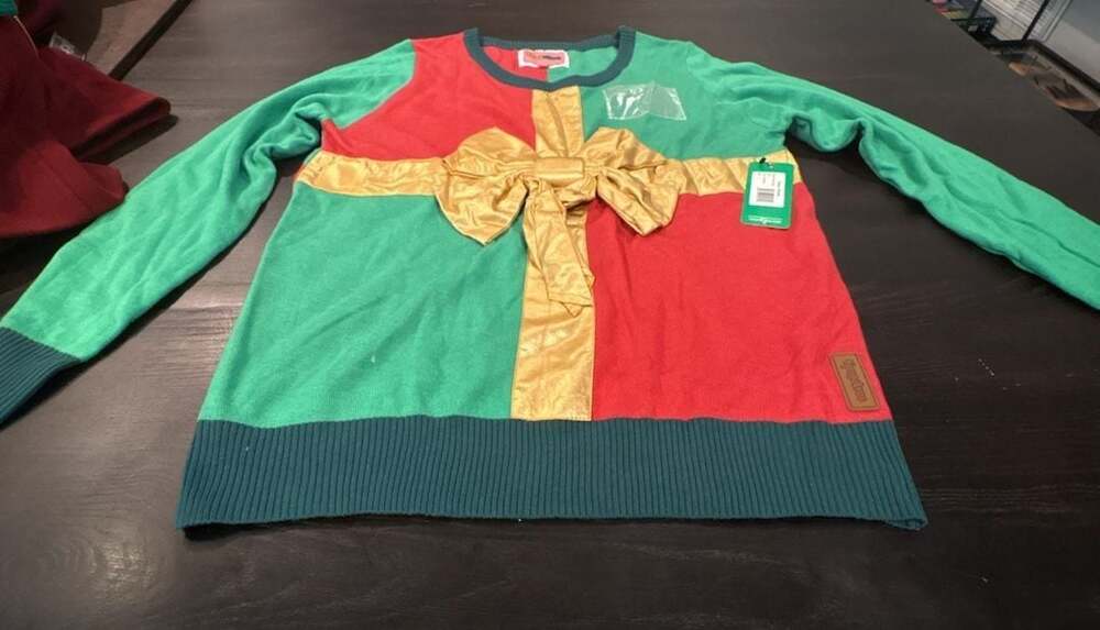 Tipsy Elves Women's Present Ugly Christmas Sweater Large L new with out name car